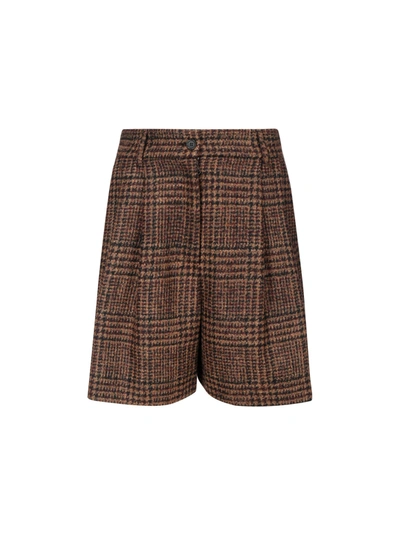 Shop Dolce & Gabbana Bermuda Shorts In Quadrichecktartan