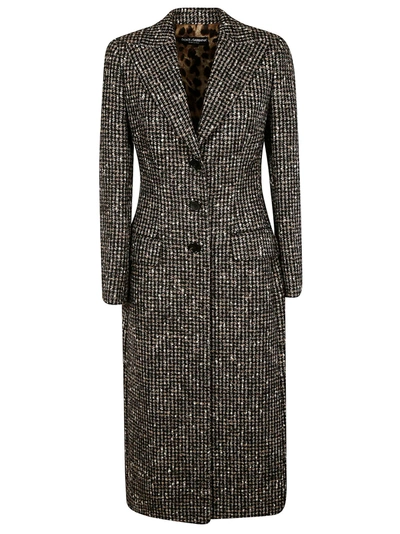 Shop Dolce & Gabbana All-over Checked Coat In Fantasia