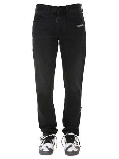 Shop Off-white Slim Fit Jeans In Nero