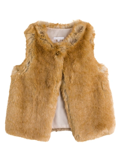 Shop Chloé Faux Fur Vest In Beige