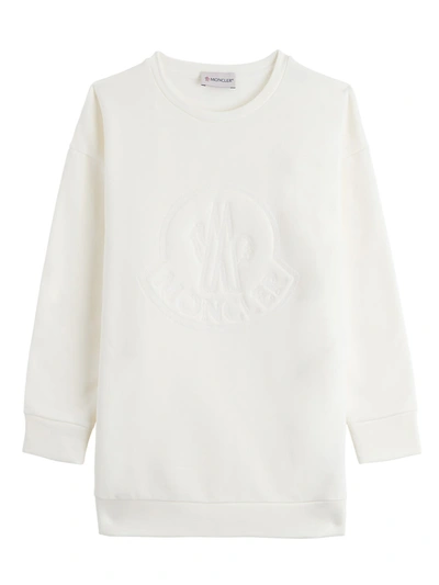 Shop Moncler Sweatshirt With Debossed Logo In White