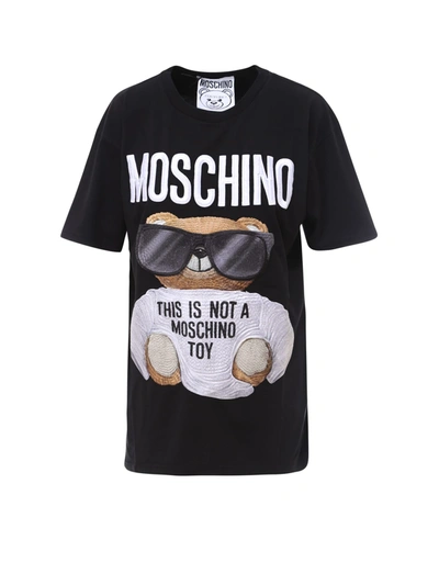 Shop Moschino Bear Logo Printed T-shirt In Black