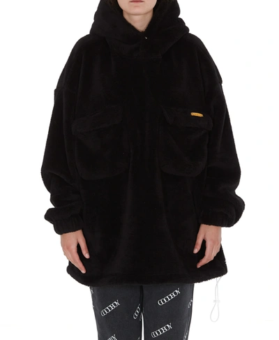 Shop Goodboy Big Logo Faux Fur Jacket In Black