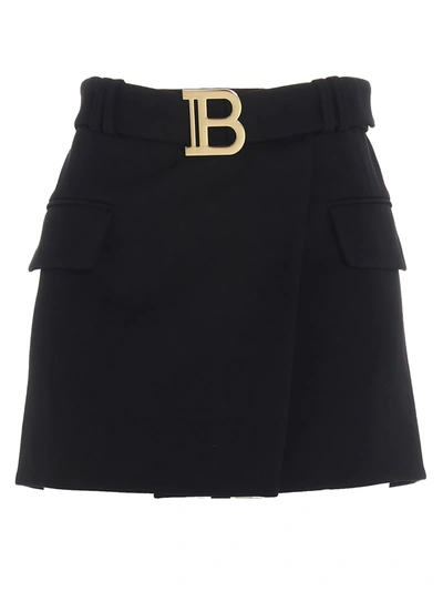 Shop Balmain Skirt In Black
