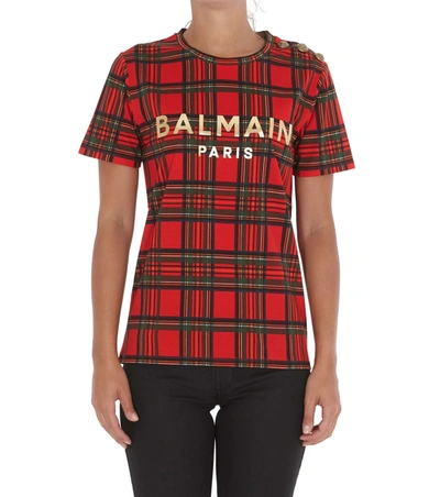 Shop Balmain T-shirt In Multicolor