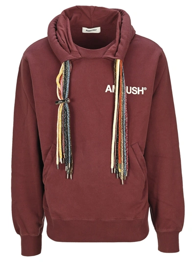 Shop Ambush Multiple-drawstring Hoodie In Burgundy