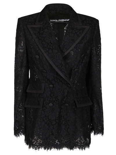 Shop Dolce & Gabbana Black Viscose-cotton Blend Blazer