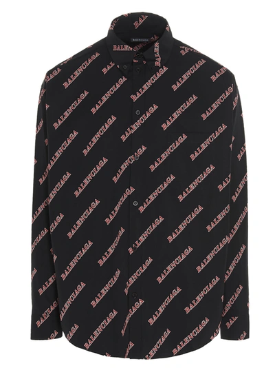 Shop Balenciaga Shirt In Nero/rosso
