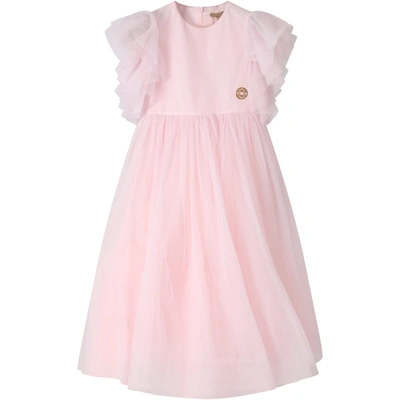 Shop Elie Saab Pink Dress For Girl With Iconic Logo