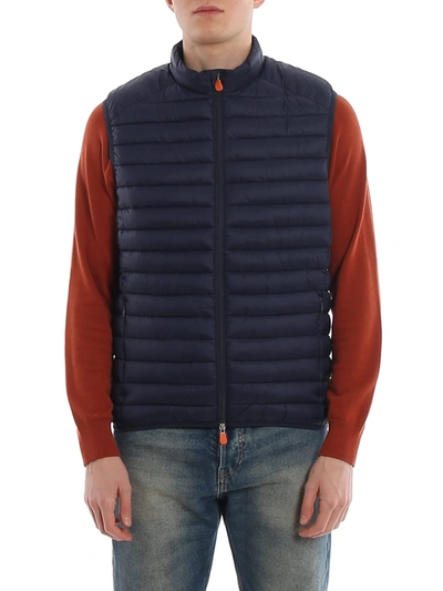 Shop Save The Duck Vest In Navy Blue