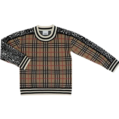 Shop Burberry Knit Leopard Top-wear