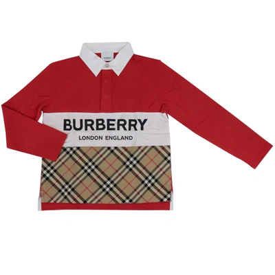 Shop Burberry Quentin Polo In Rosso