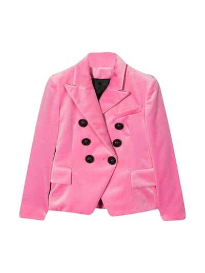 Shop Balmain Pink Blazer In Rosa