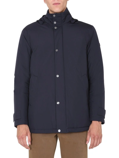 Shop Z Zegna Hooded Trench In Blu