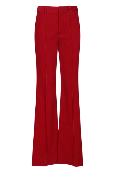 Shop Saint Laurent Trousers In Rosso
