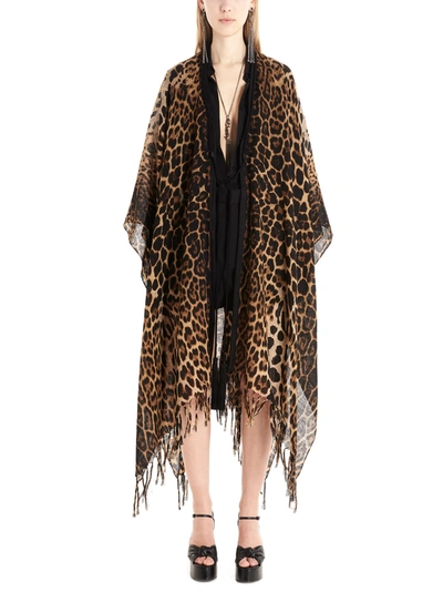 Shop Saint Laurent Berbero Cape In Beige