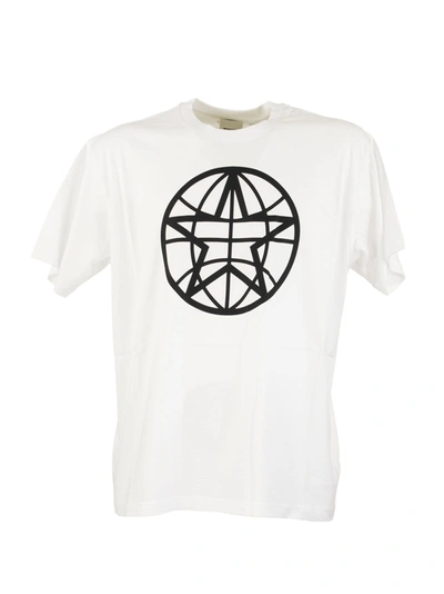 Shop Burberry Globe Star Globe Graphic Cotton Oversized T-shirt In Bianco