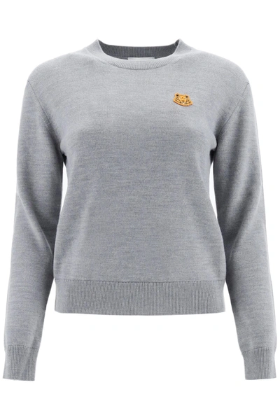 Shop Kenzo Tiger Patch Sweater In Grigio