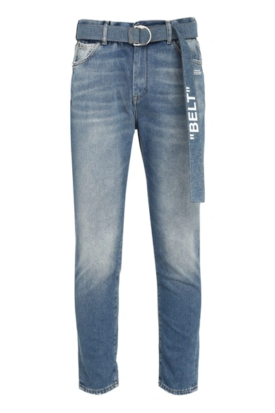 Shop Off-white Slim Fit Jeans In Denim