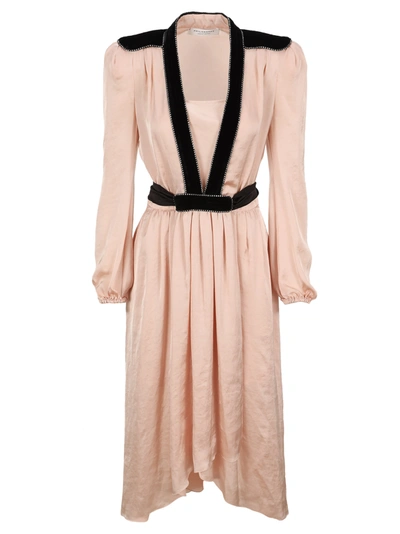 Shop Philosophy Di Lorenzo Serafini Philosophy Embellished Satin Pleat Dress In Rose