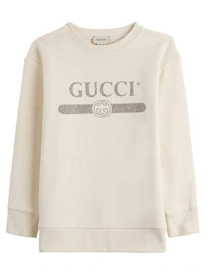 Shop Gucci Sweatshirt With Logo In (white/multicolor)