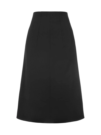 Shop Moncler Long Skirt In Nero