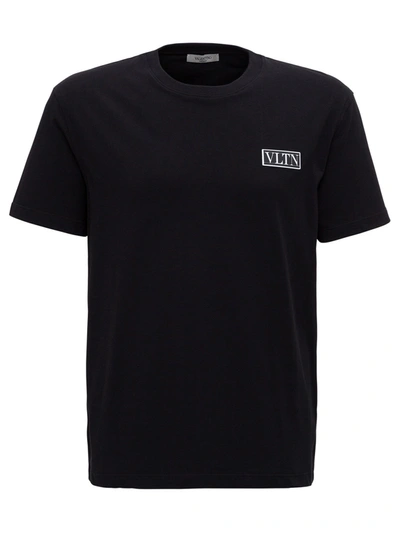 Shop Valentino Tee With Logo Patch Vltn In Nero