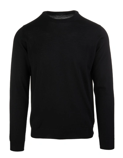 Shop Zanone Man Black Shaved Wool Pullover In Nero