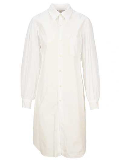 Shop Comme Des Garçons Comme Des Garcons Cotton Shirt Dress In White
