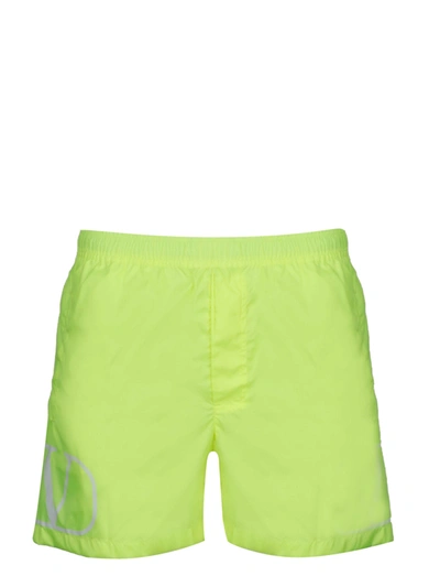 Shop Valentino Vlogo Signature Swimshorts In Giallo