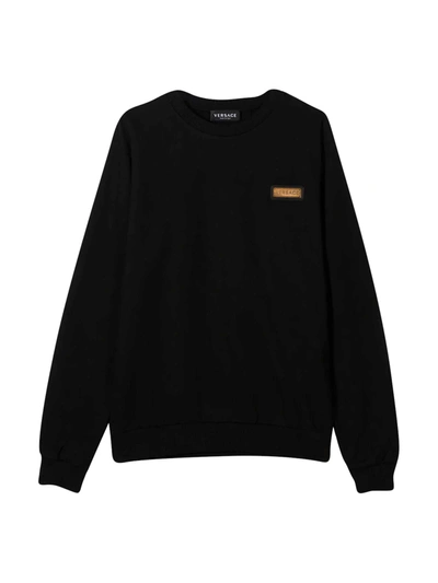 Shop Young Versace Black Sweatshirt In Nero