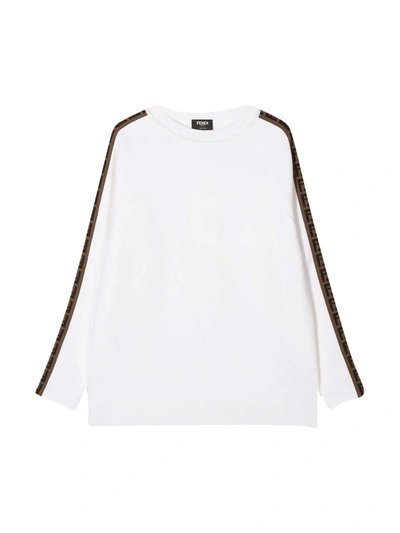 Shop Fendi White Sweatshirt In Gesso
