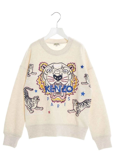 Shop Kenzo Tiger Sweatshirt In Beige