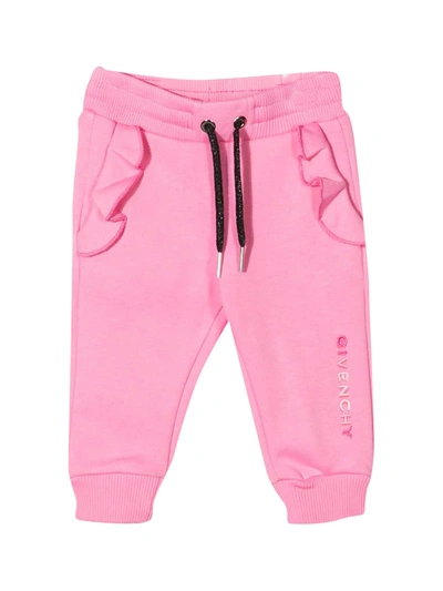 Shop Givenchy Newborn Pink Trousers In Albicocca