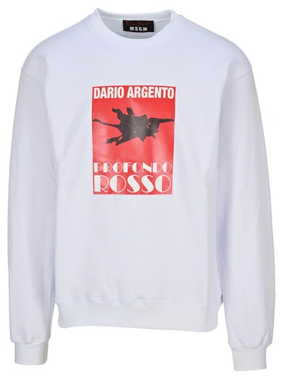 Shop Msgm Profondo Rosso Sweatshirt In Opticalwhite