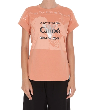 Shop Chloé T-shirt In Arancione