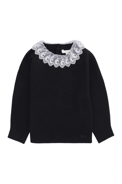 Shop Chloé Ribbed Sweater In Black