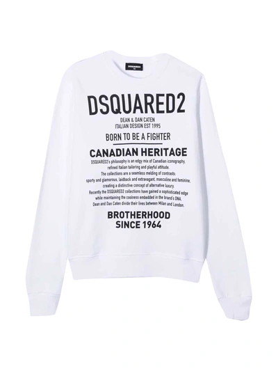 Shop Dsquared2 White Sweatshirt Teen In Bianco