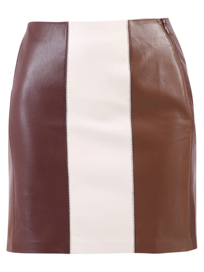 Shop Nanushka Faux Leather Skirt In Brown