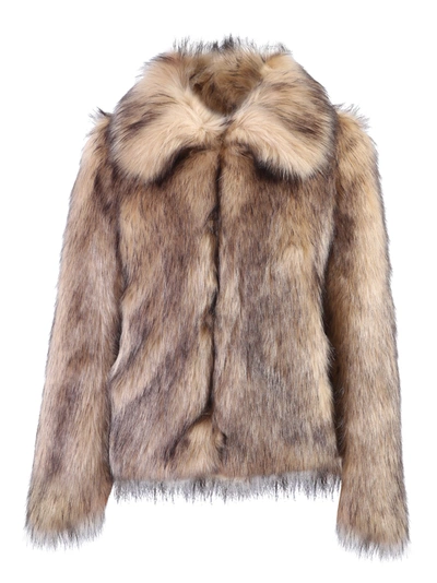 Shop Paco Rabanne Faux Fur Jacket In Brown