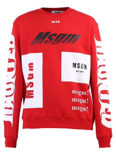 Shop Msgm Branded Sweatshirt In Red