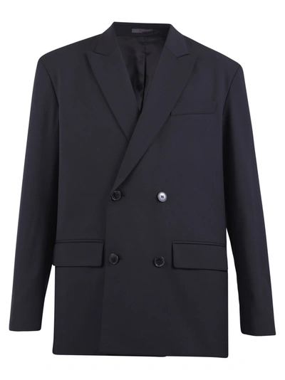 Shop Valentino Double-breasted Jacket In Black