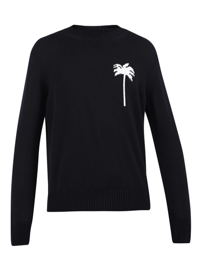 Shop Palm Angels Intarsia Sweater In Black