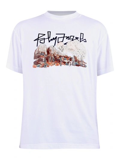 Shop Palm Angels Printed T-shirt In White