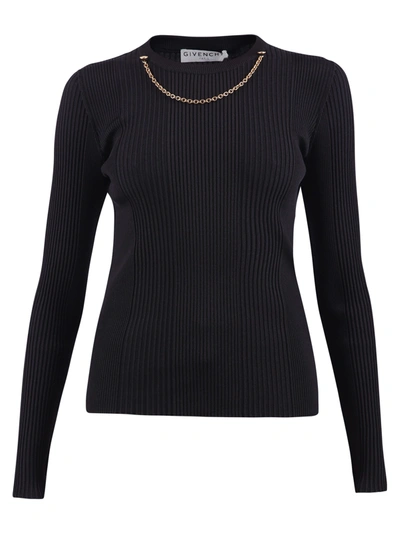 Shop Givenchy Chain Insert Sweater In Black