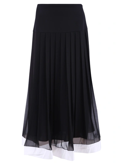Shop Givenchy Pleated Skirt In Black