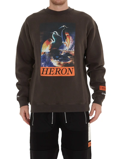 Shop Heron Preston Os Heron Times Sweatshirt In Onyx Dark