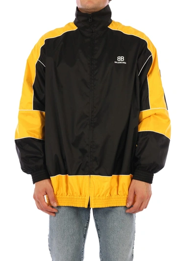 Balenciaga Black Windbreaker In Yellow ModeSens