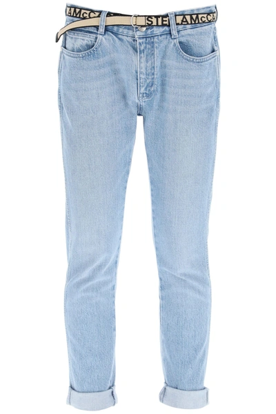 Shop Stella Mccartney Belted Skinny Jeans In Blu