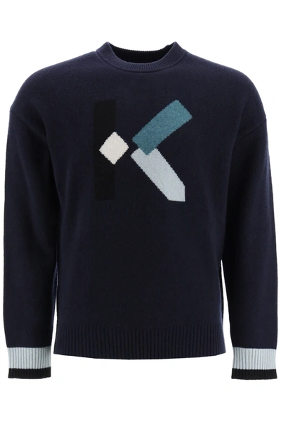 Shop Kenzo K Intarsia Sweater In Blu